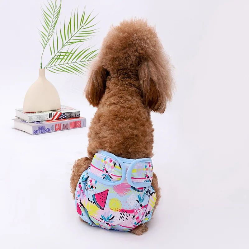 Wholesale free sample oem super absorbe washable reusable female pet dog diaper for dogs