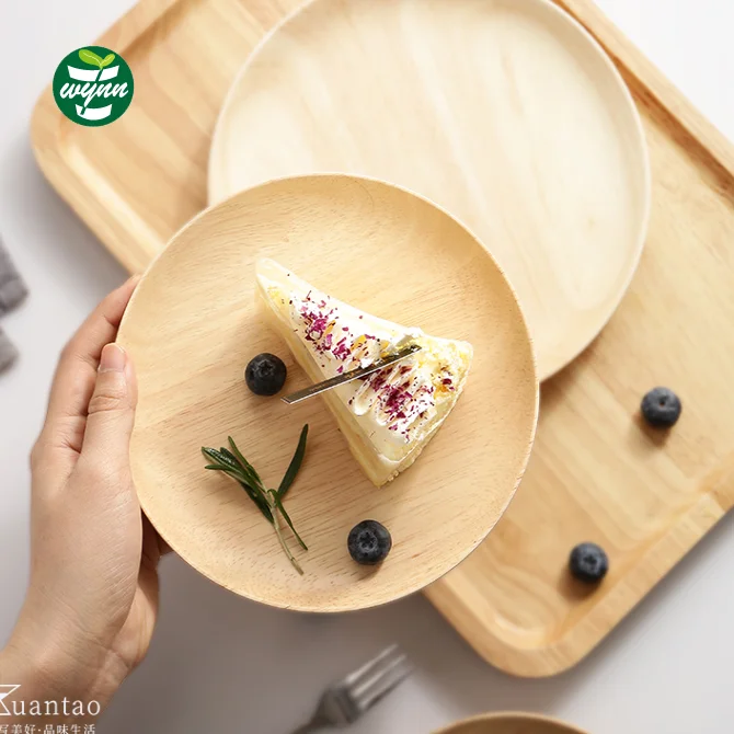 Деревянная круглая форма 5 разделенных бамбуковых фруктов суши сервировочный поднос из дерева акации
