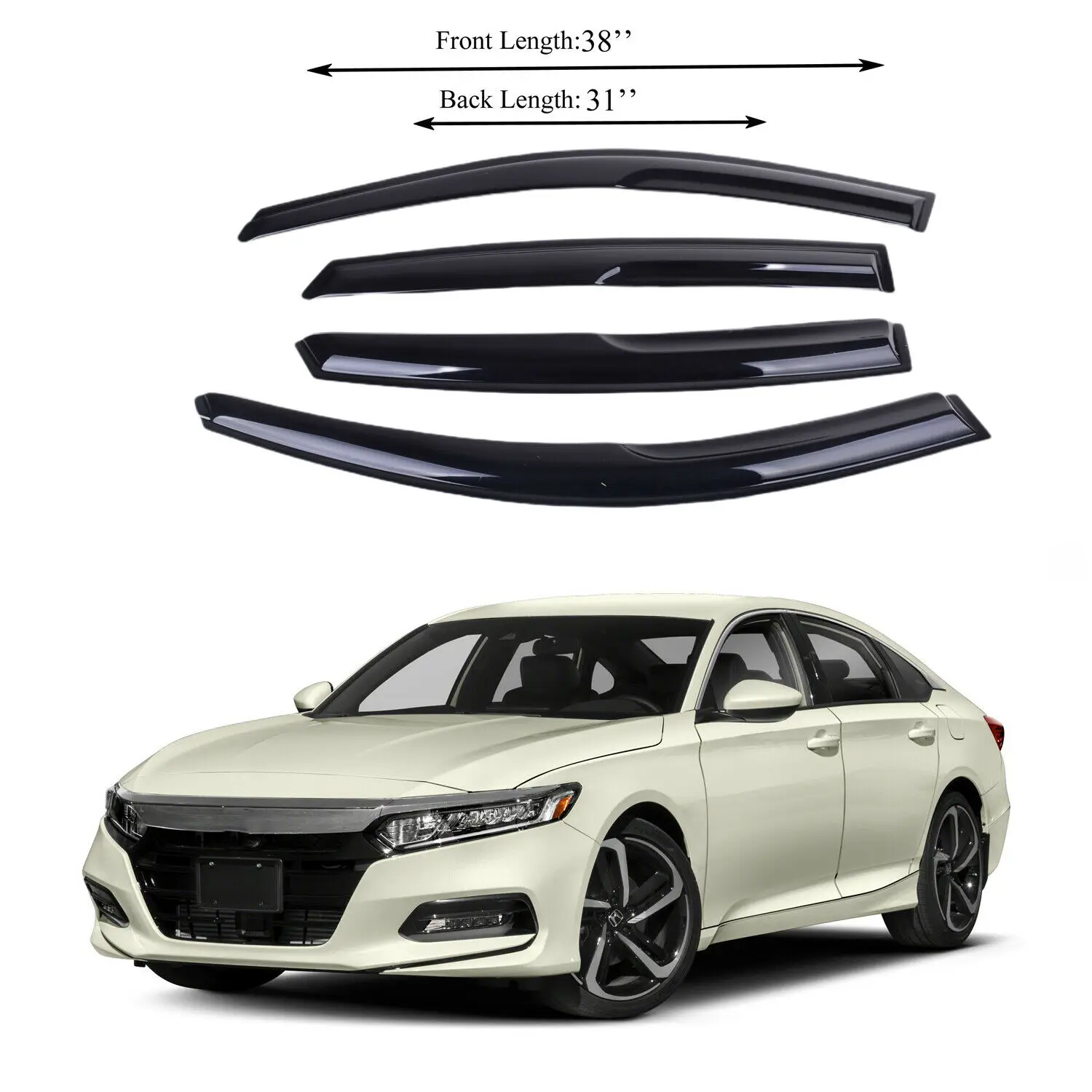 Aibyiar Hot Sales Auto Car Door Side Window Visors Deflectors For HONDA ACCORD 2018-2022