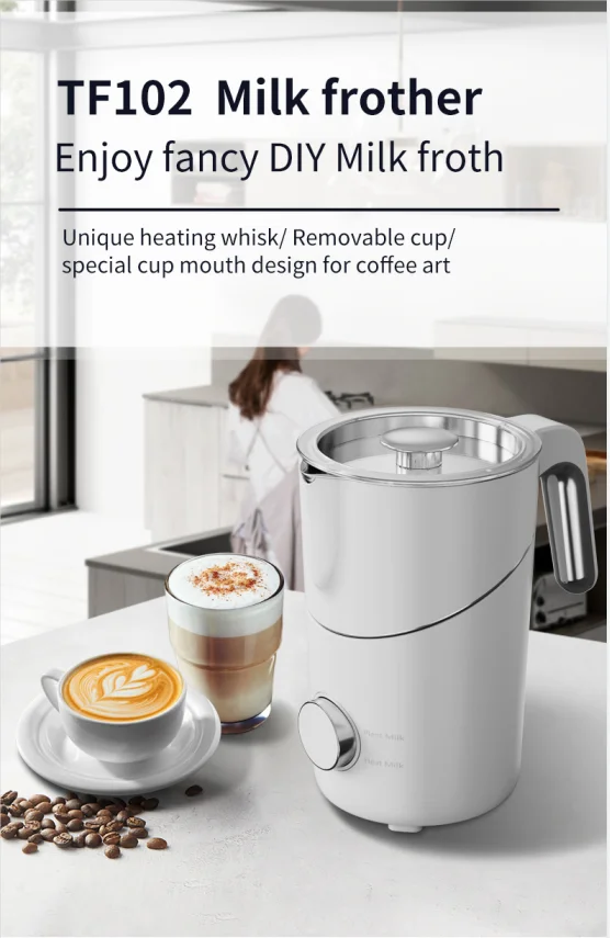 Automatic Kitchen Family Office One-button Milk Steamer Heating  and Milk Frother Electric Milk Steamer