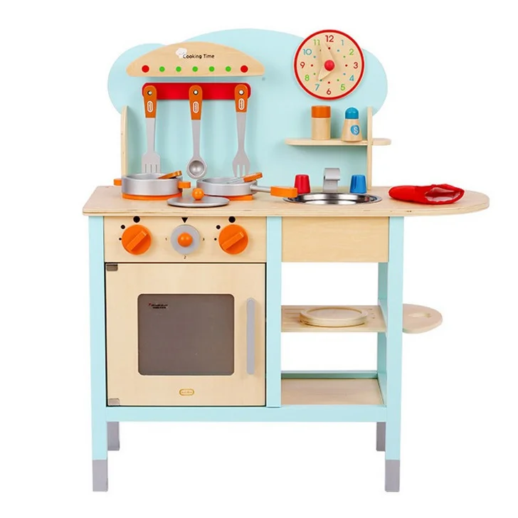 Wooden Kid Cooking Toys Kitchen Play Set Toys Child Kitchen Toy Sets