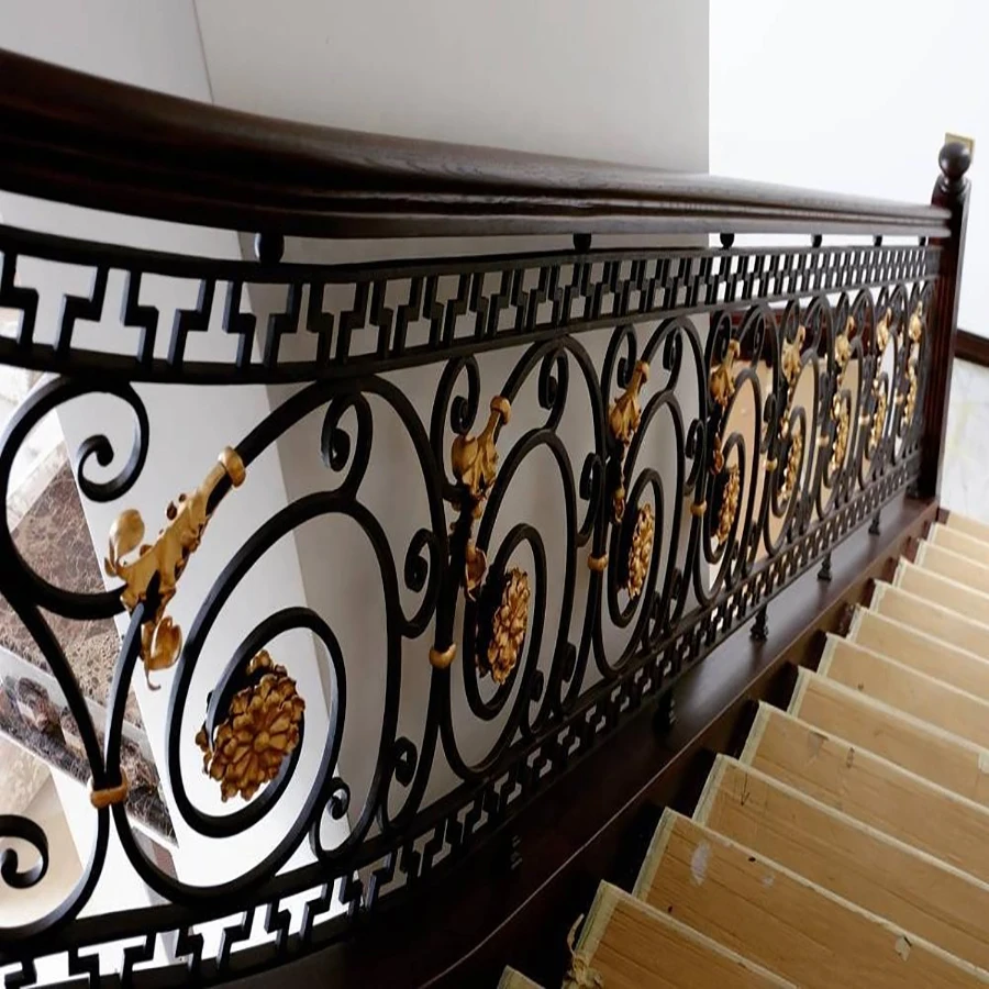Modern excellent luxury outdoor indoor decorative iron handrails spiral wrought iron stair railing design