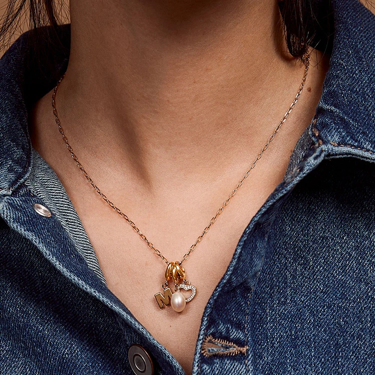 925 Sterling Silver 14/18K Gold Plated Lobster Clasp Fashion Letter Ocean Charm Pendant for Bracelet Necklace Jewelry Making