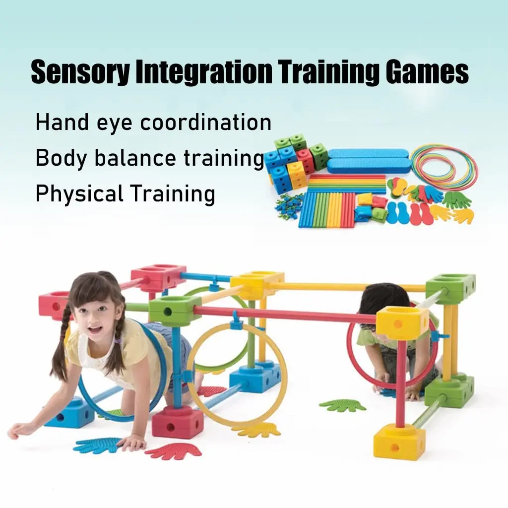 Agility & Balance Game Kit | Nursery Physical Training Obstacle Course | Indoor & Outdoor Hurdle Games Kids Sensory Training