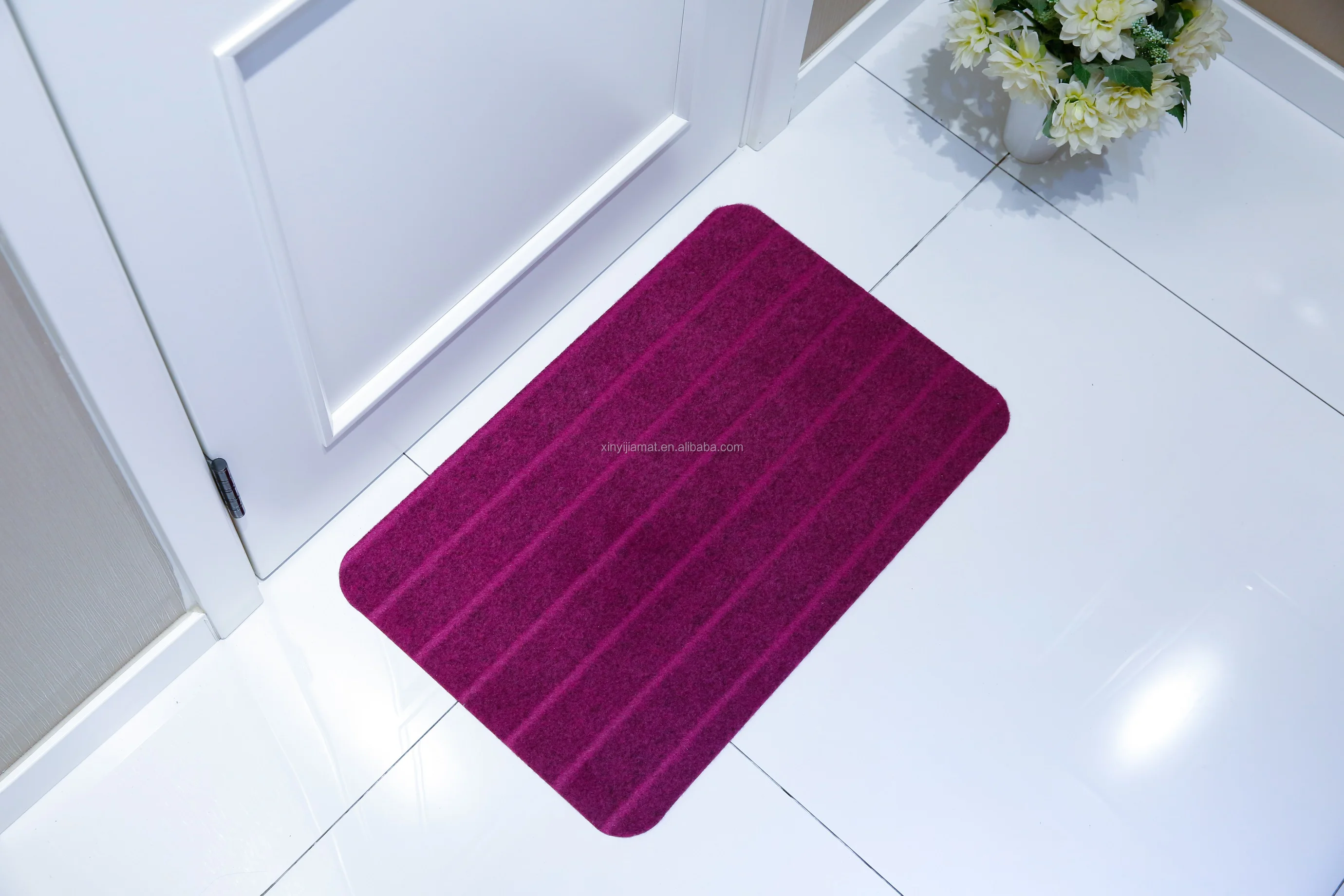 New arrival super anti-slip TPR backed plain velour kitchen mat