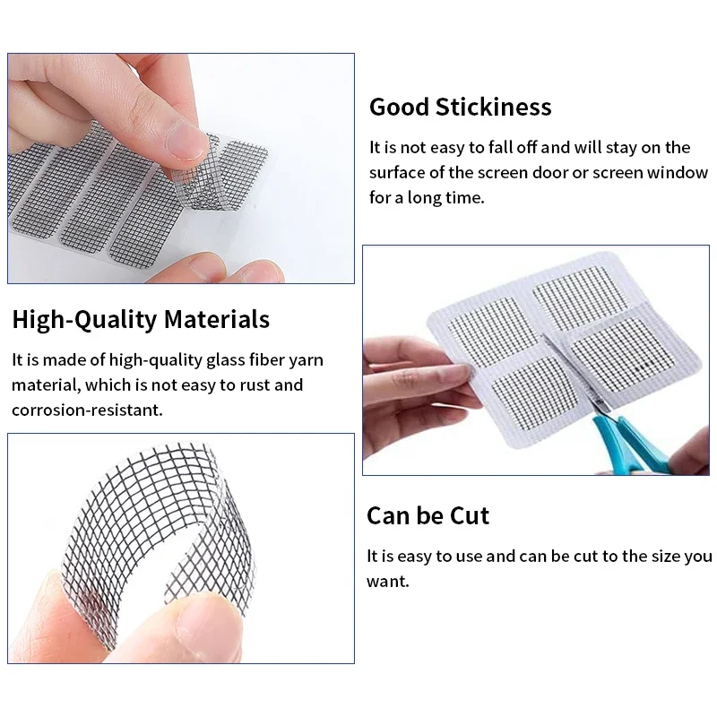 Stock 5PCS Self Adhesive Window Screen Repair Kit Fix Net Screen Repair Stickers Anti Mosquito Screen Patches For Windows Door