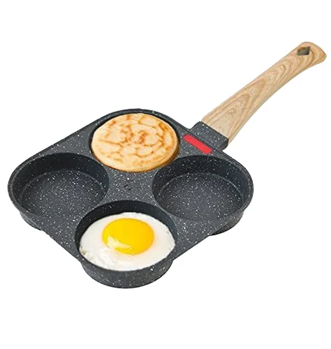 Aluminum 4 Hole Egg Frying Pan Pancake With Temperature Sensing Function Nonstick Skillet Pans