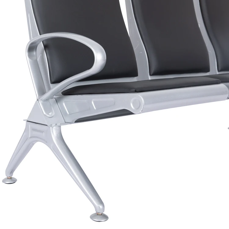 Bus station waiting area chair hospital airport with PVC leather  5-seater waiting chair