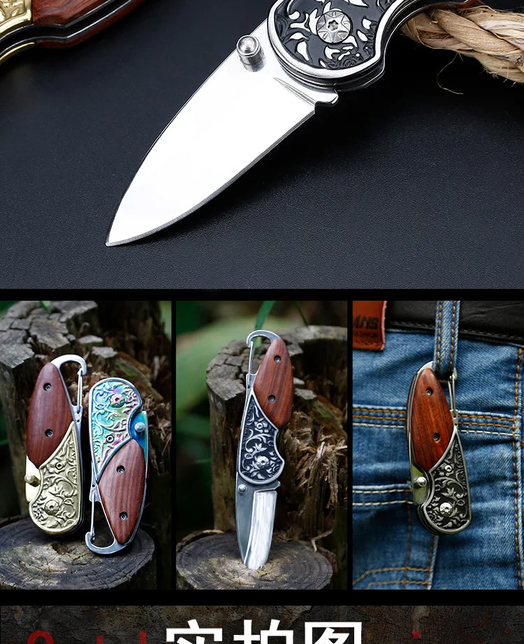 Laser Browning Utility EDC Knife Folding Blade Pocket Survival Mini Tool Highend Knives