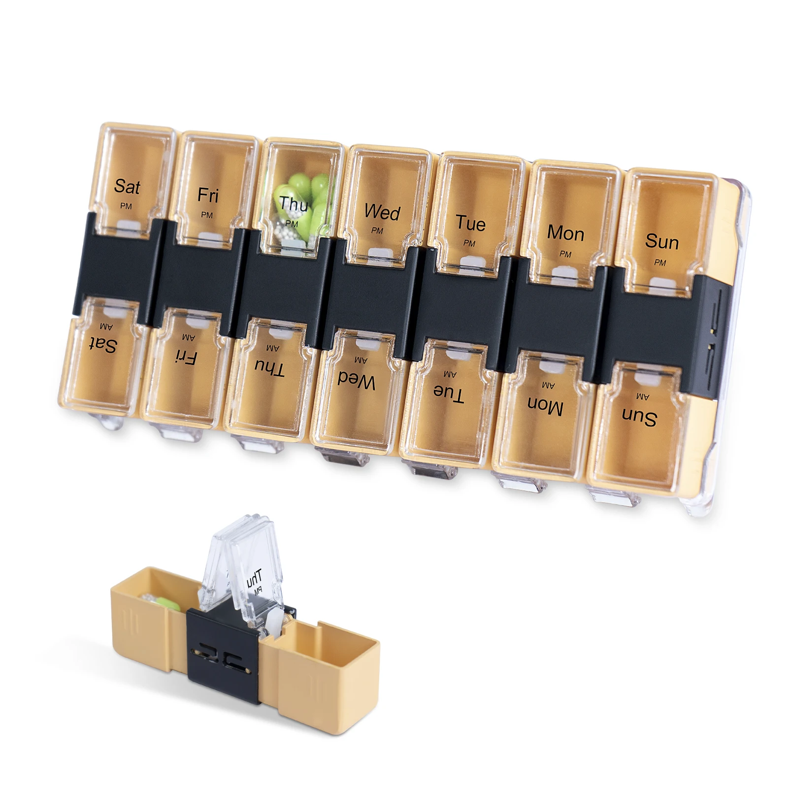 OEM Medicine case BPA Free Pill Organizer Box For AM/PM Weekly Pill Storage Cases with Customize