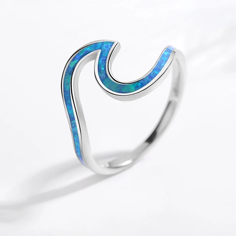 New Arrival Top sale Rose Gold Wave Fire Opal Rings with various opal colors to choose for ladys and Christmas gift