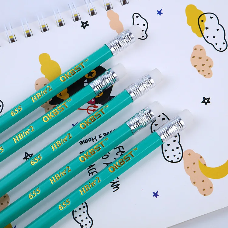 Manufacturer Price Student Pencil Is Not Easy to Break Pencil Can Be Customized LOGO HB Pencil with Eraser