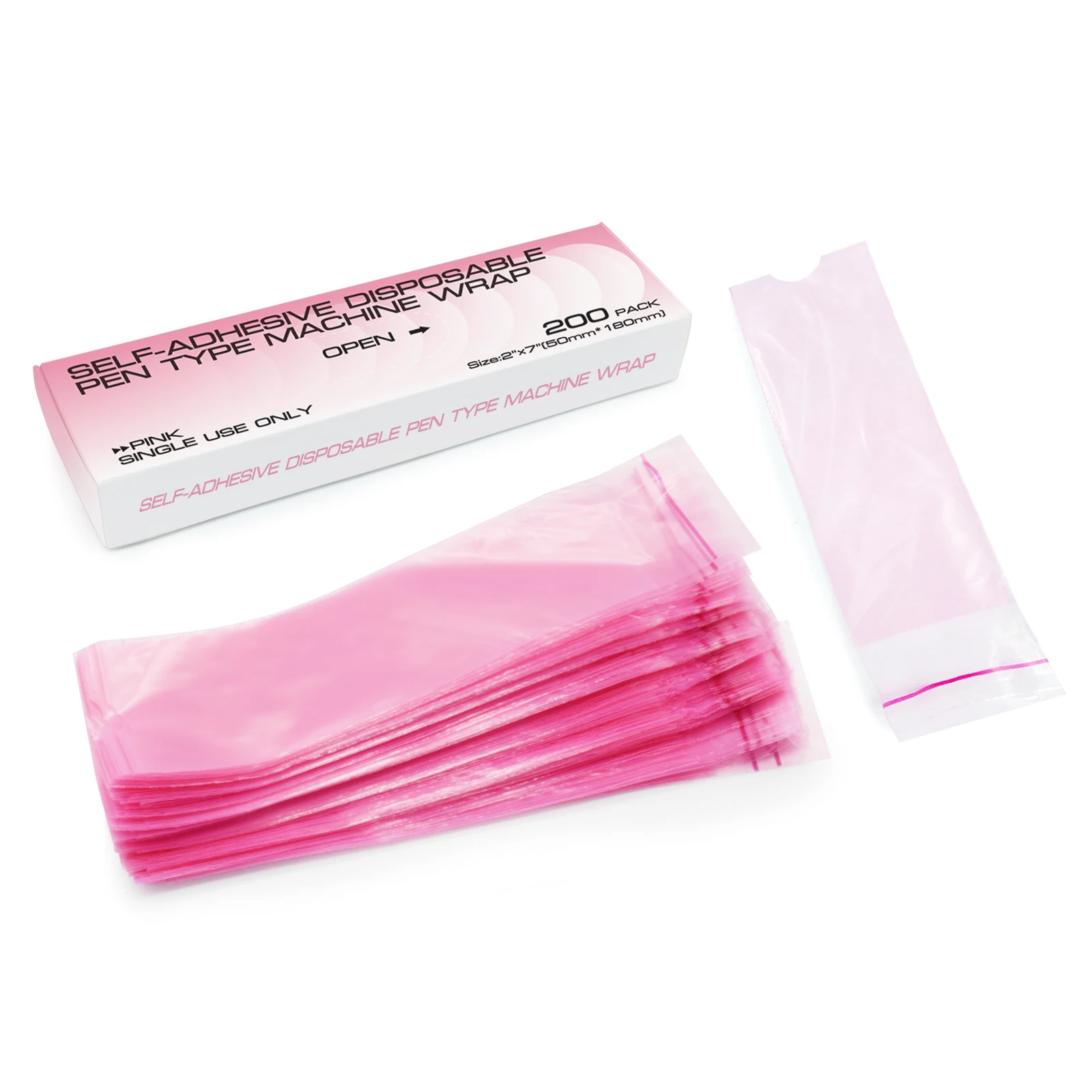 LOVBEAUTY 200pcs Wireless PMU Pen Machine Covers Self-adhesive Permanent Makeup Microneedling Tattoo Machine Pen Type Bag Sleeve