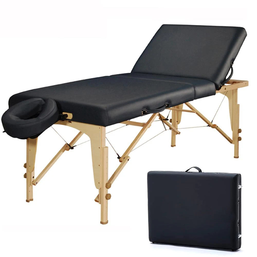
Mt Midas Tilt Massage Couch Wooden Portable Massage Table Bed 