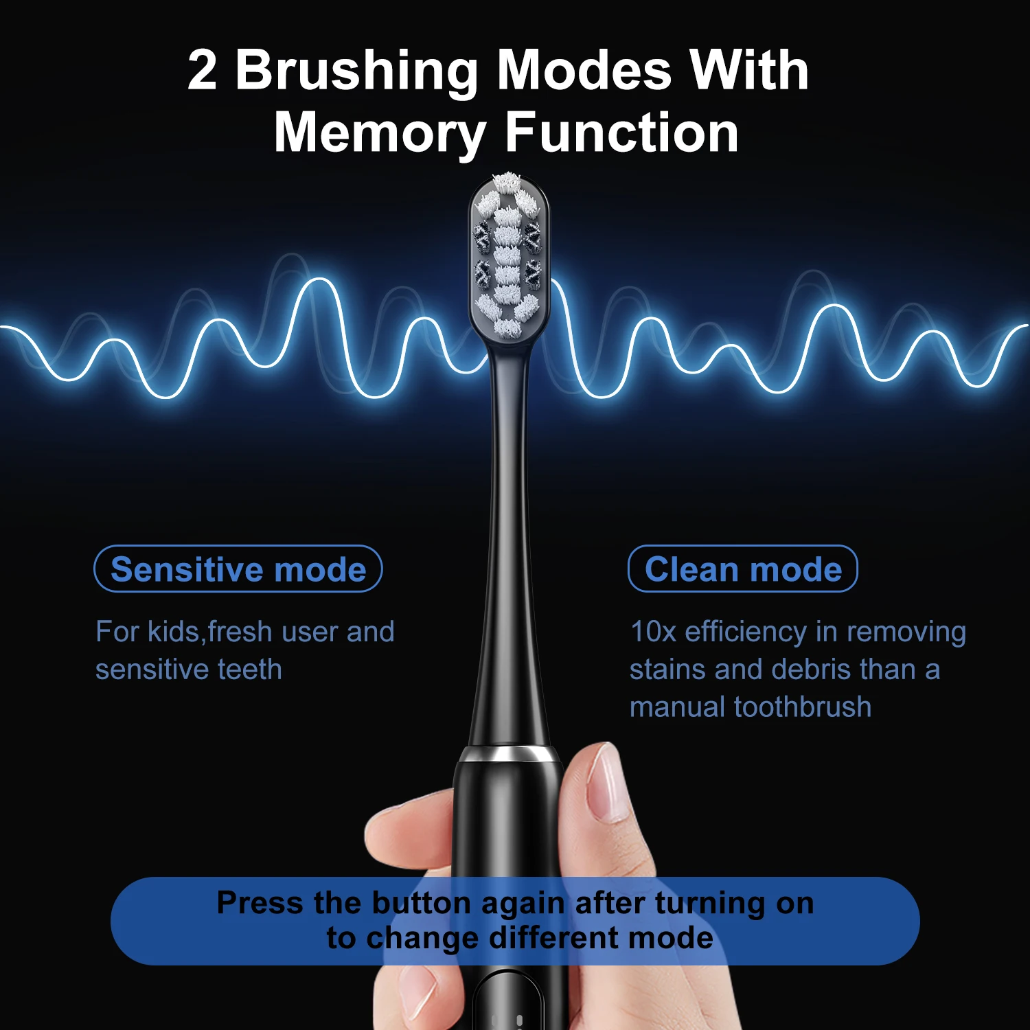 Seago SG-2007 Adult Slim Automatic Hot Selling Waterproof Battery Powered Wholesale Sonic Electric Toothbrush