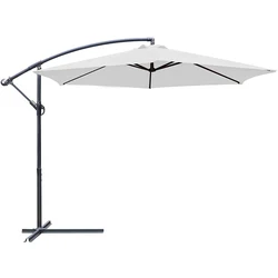 Sunshade Umbrella 10FT Cantilever Patio Hanging cantilever restaurant Sun Umbrella with Crank and Cross Base