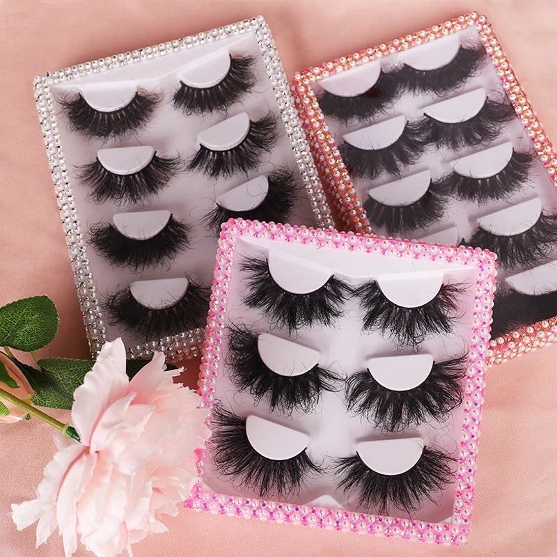 New Product 25mm 3D Mink Eyelash Packaging Box Customization Real Mink Eyelashes Hand Made Fur Thick Black Cotton Band CN;GUA