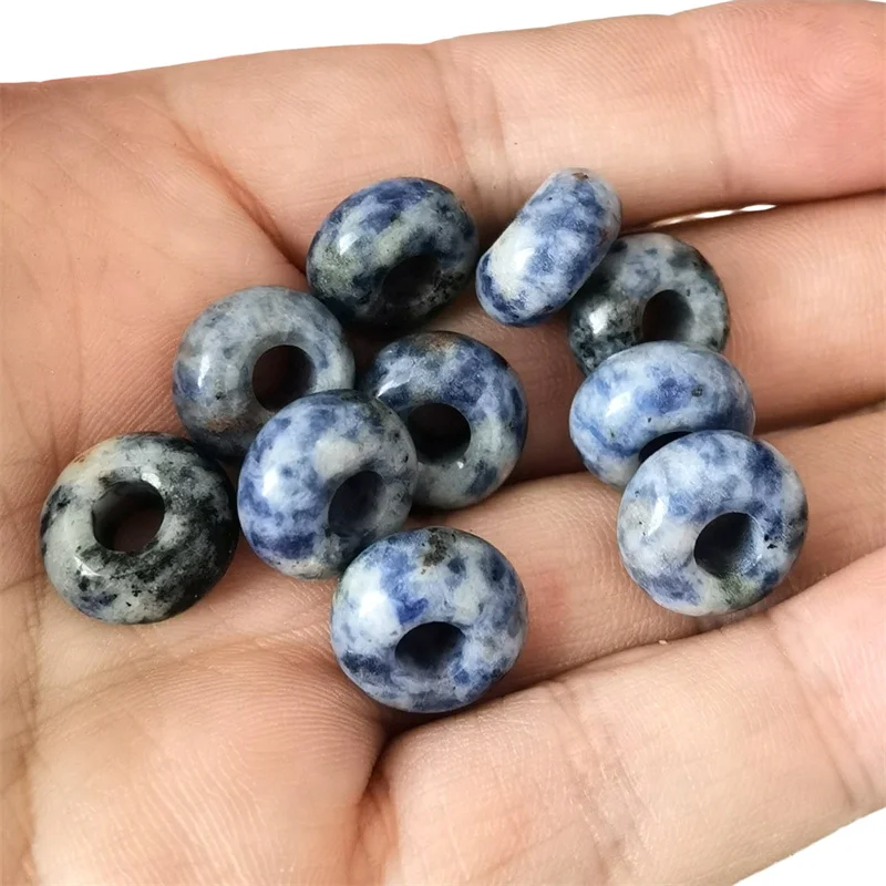 Best China Low Price Natural Large Hole Gemstone Sodalite Beads Smooth Polished Gemstone Abacus Beads
