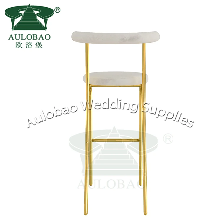party event furniture cheap gold stainless steel high leg counter height bar stools