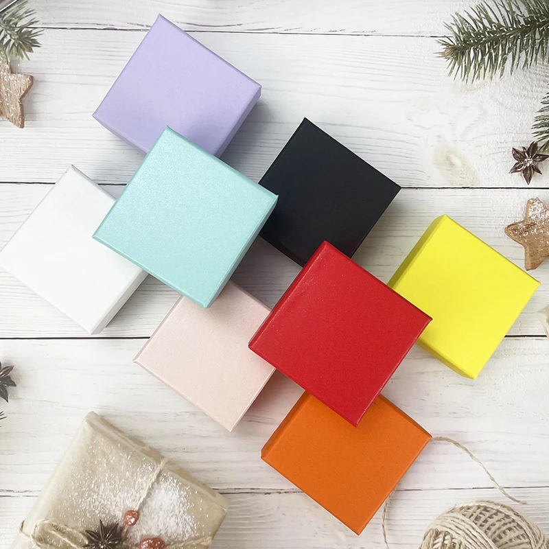 Custom Logo Display Storage Ring Earring Jewelry Packing Box Travel Jewelry Case Cardboard Paper Lids Jewelry Box