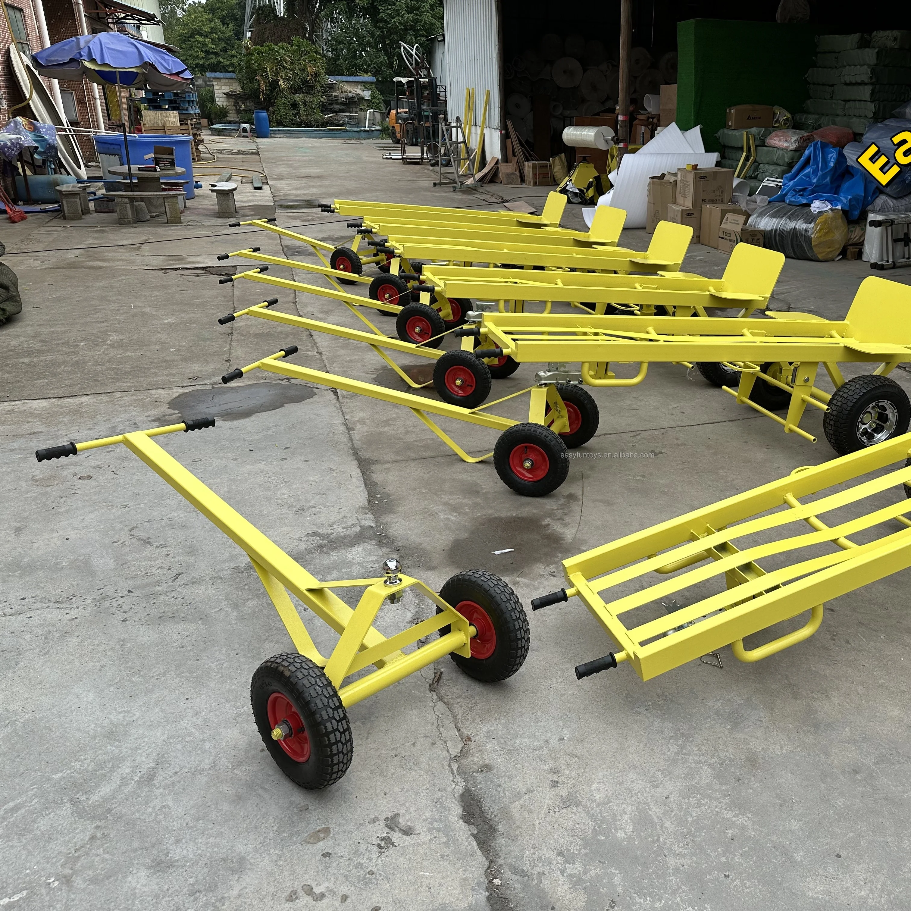 Large Load Capacity 2000lb Inflatables Folding Storage Trolley Cart Hand Truck Dolly With Steering Gear