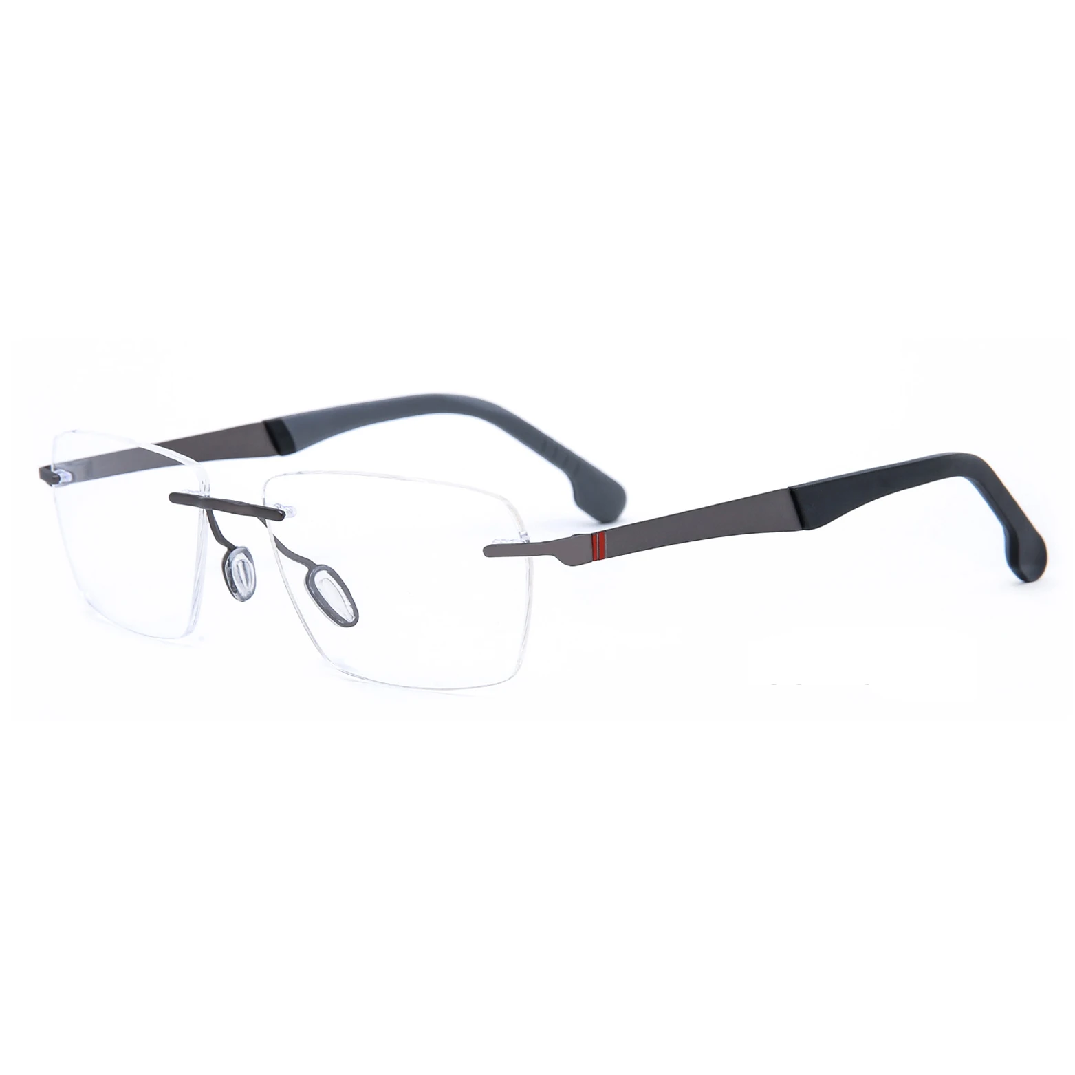 Chasma Metal rimless frameless spectacles Square Optical Glasses Frame Eyewear
