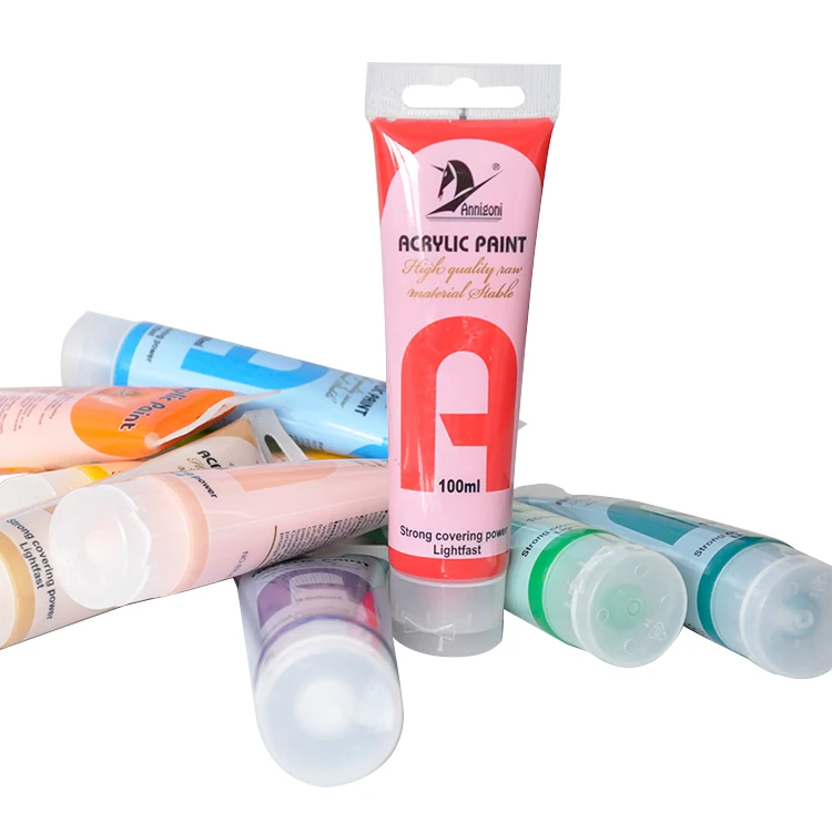 Vibrant Colors Non-toxic Acrylic Paint 100ml Art Paints for Kids, Students & Beginners on Canvas, Wood, Glass, Ceramic