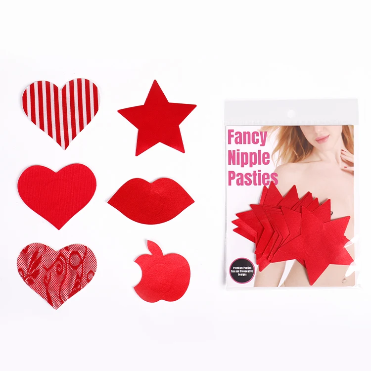 Hot Red Sexy Women Lingeries Tape Satin Disposable Nipple Pasties For Rave