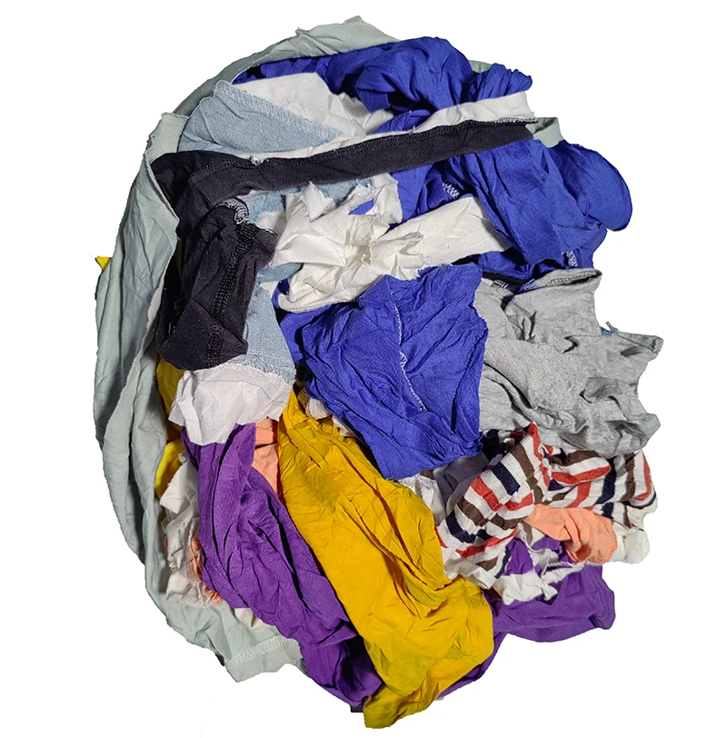 Wiping Machine Cotton Dark Color T-Shirt Rags Mixed Cotton Waste Wiping Rags for Industry