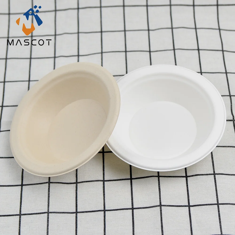 Disposable Soup Bowl Biodegradable Bagasse Sugarcane Round Salad Bowl With Lid Party Supplies
