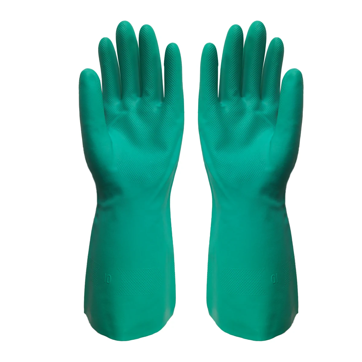 Heavy Duty Orange Black Diamond Textured Industrial-Strength Thickness Nitrile Gloves