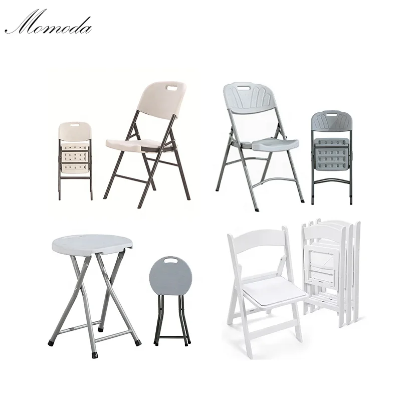For Party Plastic Folding Chairs Metal Frame White Outdoor Furniture Modern Garden Chair Heavy Duty strong Plastic Chairs
