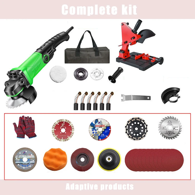 125mm M14 Click Nut Variable Speed Low Speed Electric Angle Grinder Correction Electric Woodworking Tools for Metal Cutting Wood