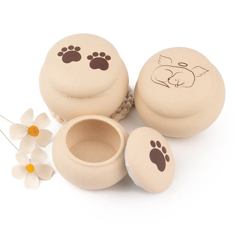 
Coral Pet Dog urn paw 200ml modern style in door ceramic urn on stock cat animals cremation ashes container small mini pet urn  (1600228001042)