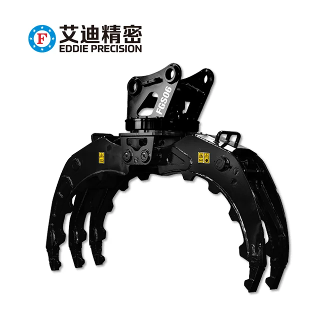 EDDIE New Excavator Hydraulic Log Grapple Timber Wood Log Grab with Rotating Wood Grapple