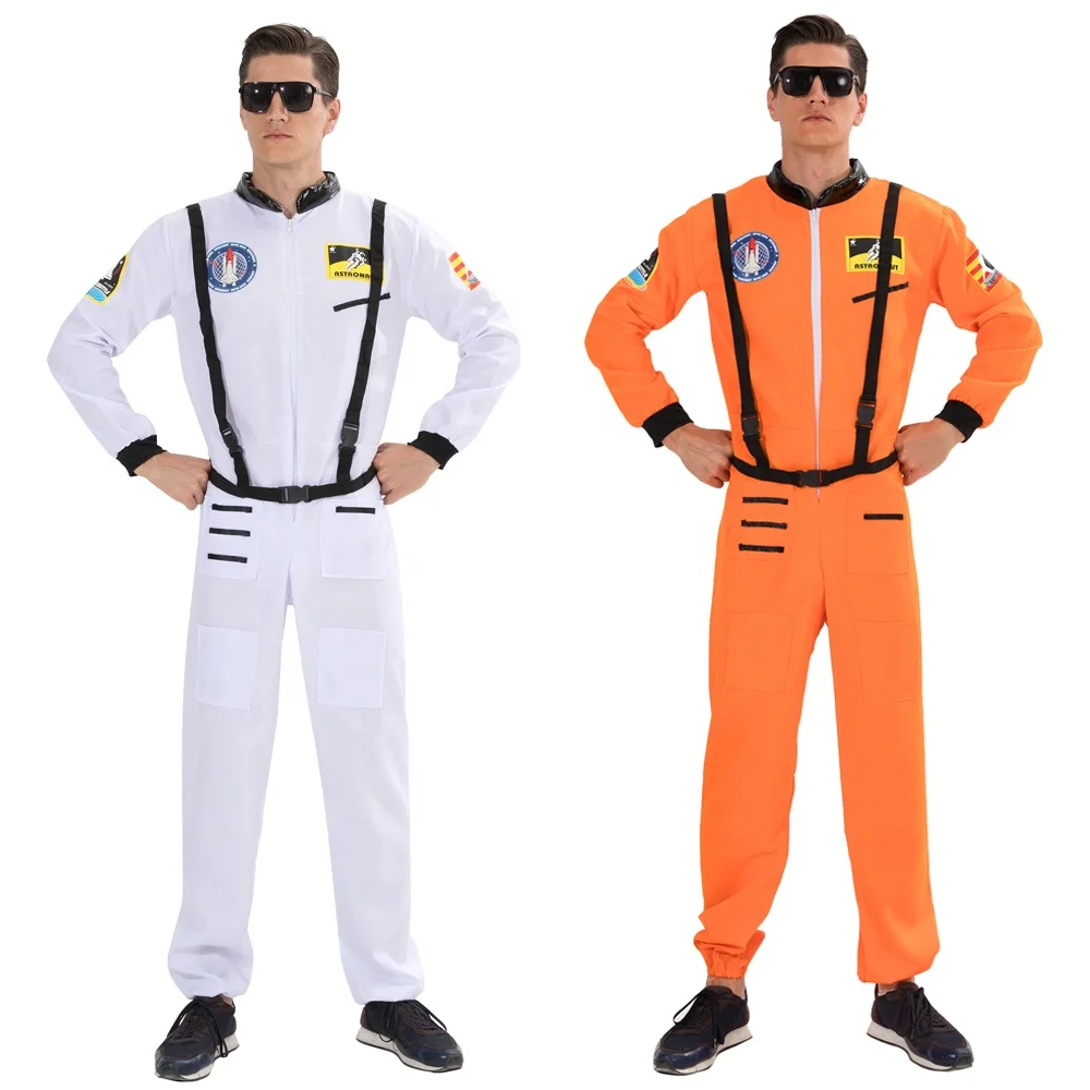 RTS halloween costume for adult orange spaceman suit white astronaut costume