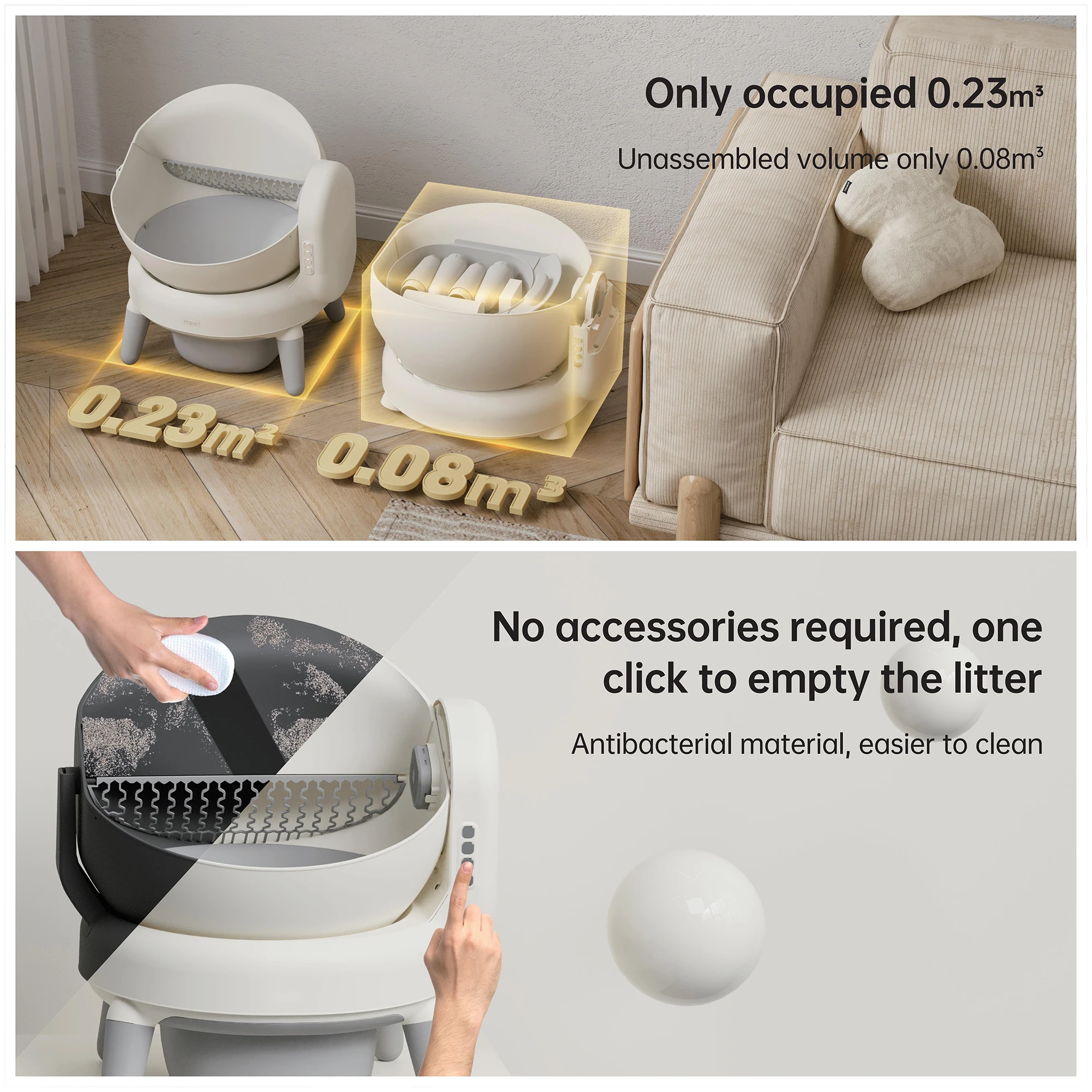 OEM/ODM customized automatic cat litter box open 60L large capacity intelligent self-cleaning cat litter box pet products