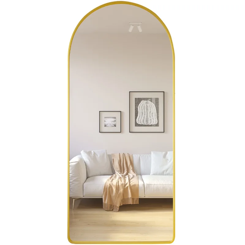 WINER M&G 50*160cm Oval Arch Metal Aluminum Framed Full Length Mirror Floor Standing Mirror