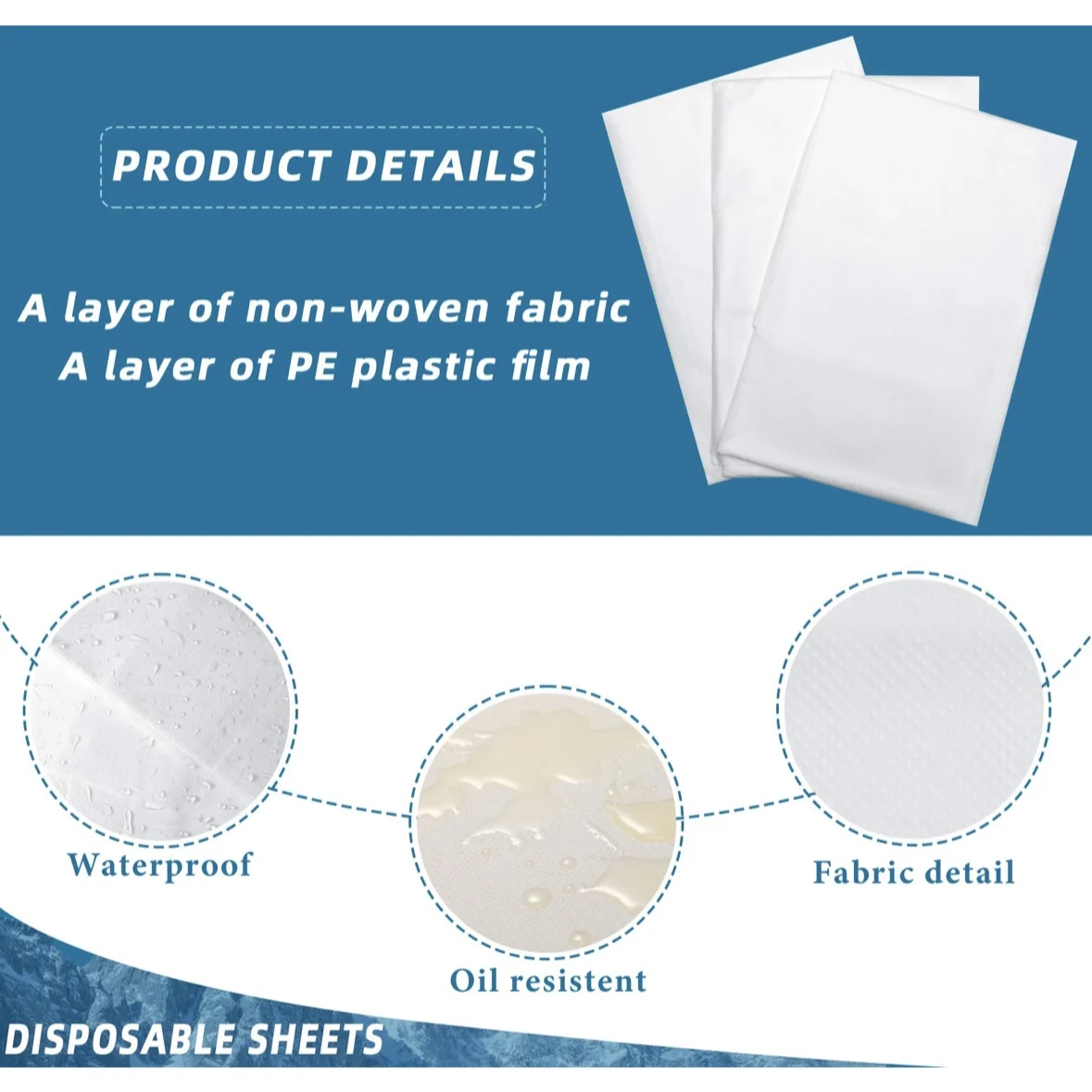 Clinic Use SPA Massage Non Woven bedsheet Waterproof  Disposable Bed Sheets Table Cover