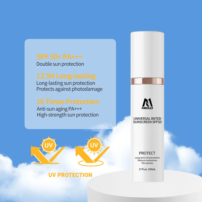 MIDUO Source Factory 150ML Private Label Paraben Free Non Chemical Skin Protection Vegan Organic Lotion Sunscreen Cream For Face