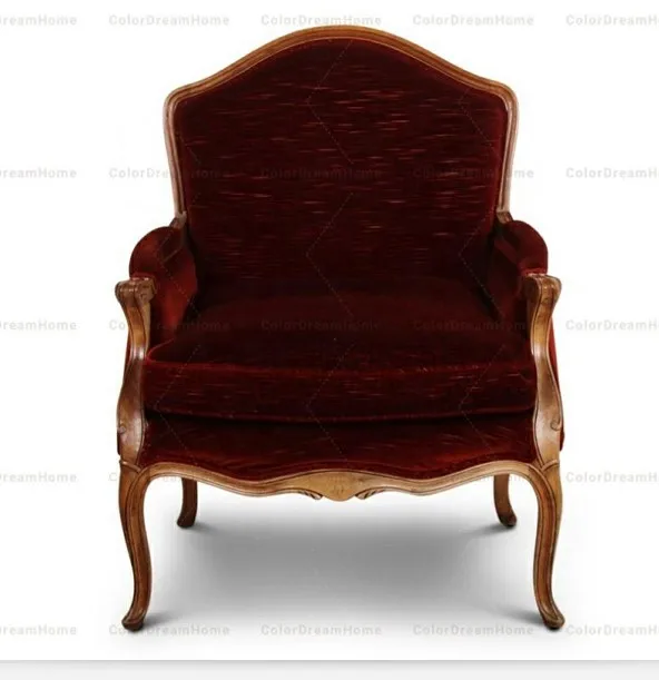 Pair of Vintage Louis XV Style Walnut Framed Armchairs Antique Chairs