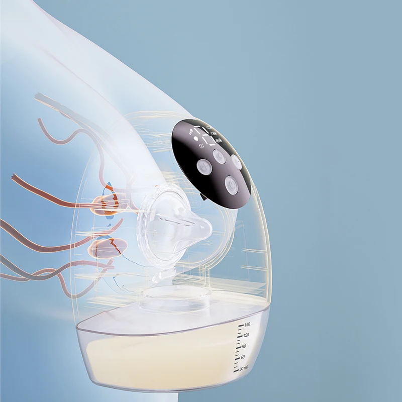 150ml White PP Silicone Variable Electric Wearable Breast Pump Portable Wireless Rechargeable Milk Extractor