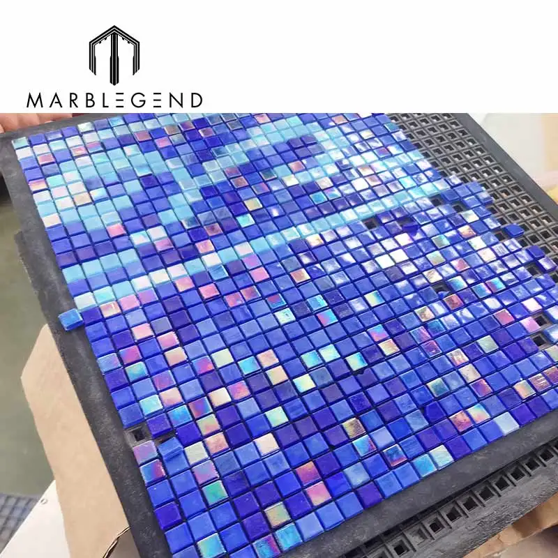custom hot melt sukabumi pool floor tiles mosaic glass tiles mosaic for swimming pool