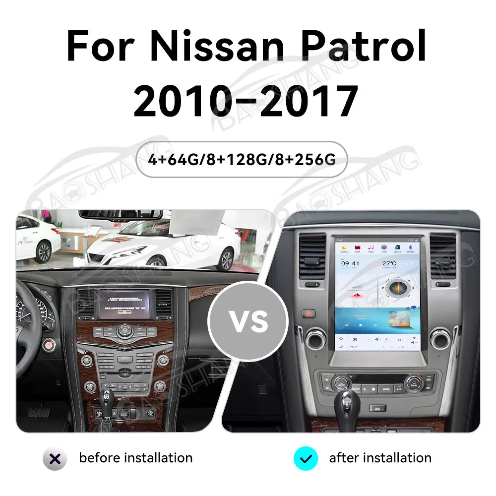 12.1' Carplay For Nissan Patrol 2010-2017 Android 13 GPS Navigation Multimedia Player Car Radio Head Unit Auto Wireless Display