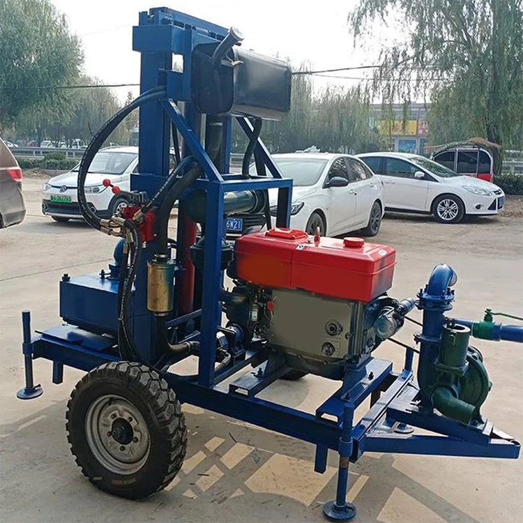 120 meters ground borehole water well drilling machine  Hydraulic crawler type borehole water well drilling