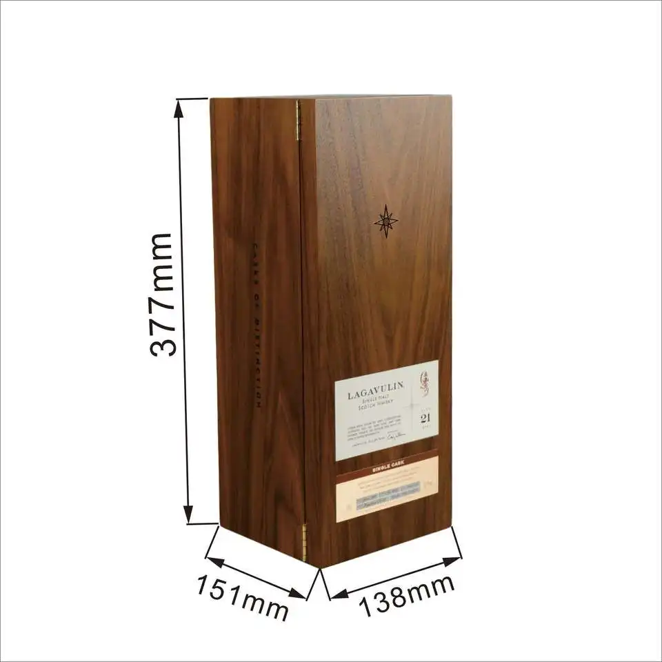 Luxury Branded Safety Packaging MDF Laser Engraving Champagne EVA Walnut Wood Handmade Accept Gift Wooden Wine Box