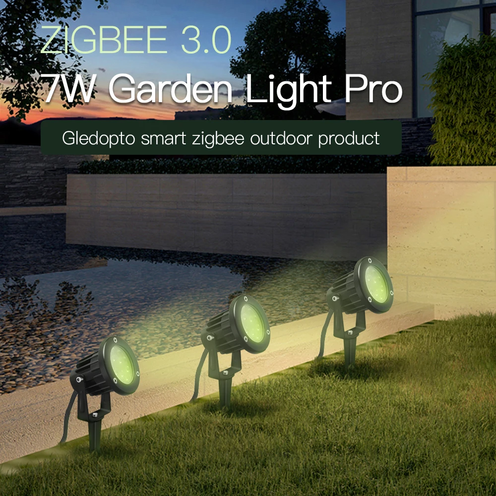 GL-G-003P Gledopto Smart LED Flood Light Wireless Dimmable Zigbee Garden Lights Terncy Home Compatible Homekit Outdoor Lights 7W