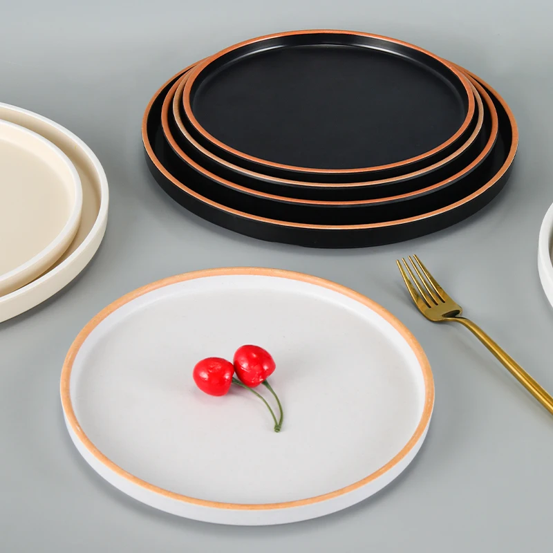 Wholesale Custom High Quality Thick Melamine Restaurant Dinnerware Nordic European Round Colorful Charger Dinner Plate