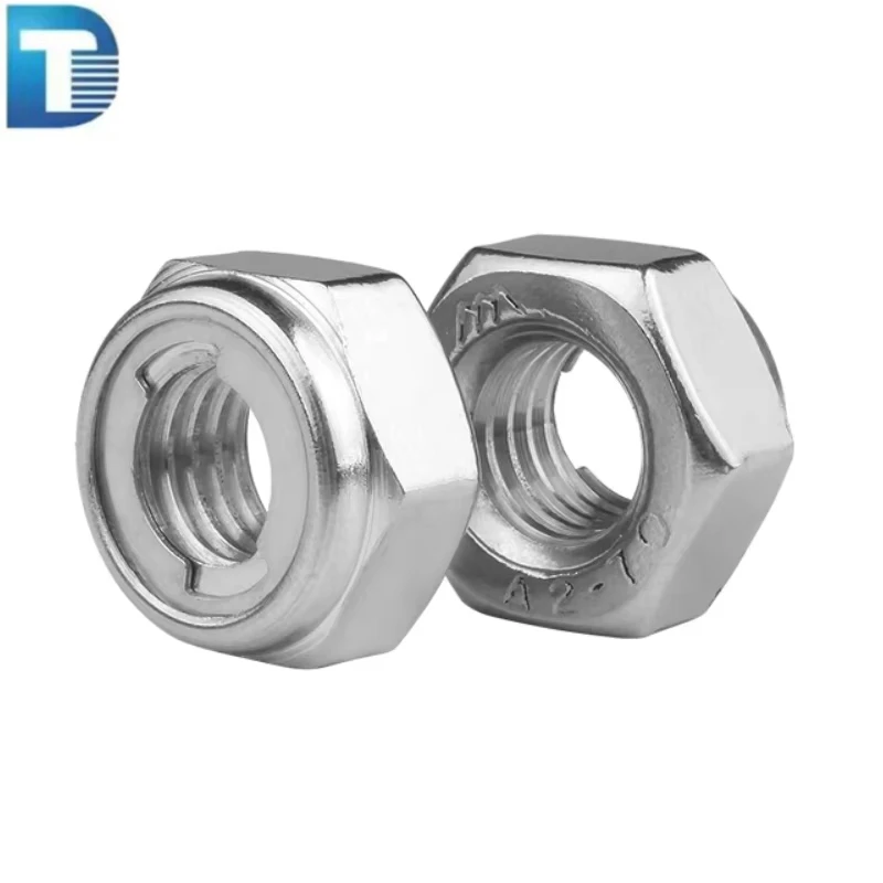18-8 Stainless Steel Self-Locking Hexagon Nut 1.4301 1.4306 1.4571 Polished ASTM AISI ANSI All Metal Prevailing Torque DIN980V