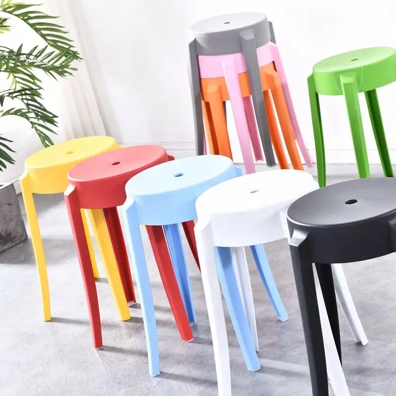 Chinese style living room furniture simple design PP stackable plastic stool living room stool for sale